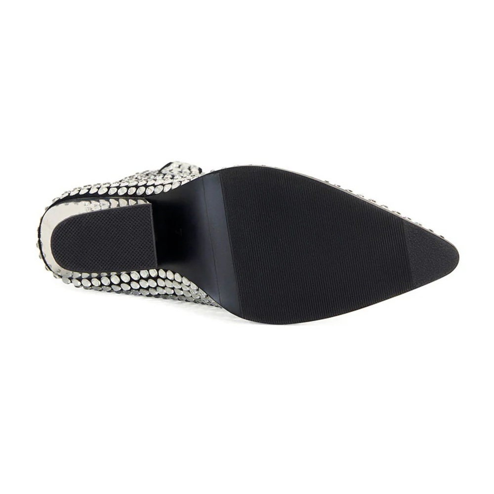 Azalea Wang- Black and Crystal Studded Ankle Boots - Picture 2 of 5